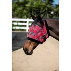 Kensington Fly Mask W/Plush Fleece Trim - Deluxe Red