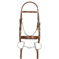 Pessoa PRO Fancy Stitched Wide Noseband Bridle - Chestnut