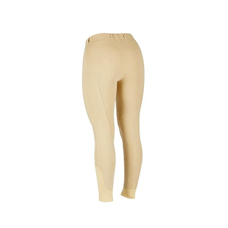 Saxon Women's Knee Patch Pull On Schooling Breeches - Beige 4 Saxon Women's Knee Patch Pull On Schooling Breeches - Beige - Image 2
