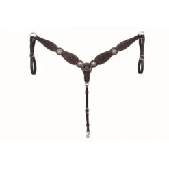 Western Rawhide Country Legend Floral & Basket Breastcollar - Dark Brown