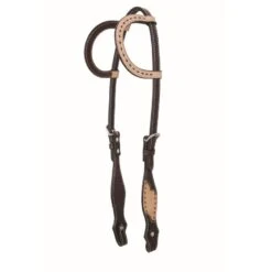 Western Rawhide Country Legend Rough Out And Buckstitch Two Ear Headstall - Tan
