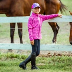 Horze Kids' Cheryl College Jacket - Bougainvillaea Pink -Best Equestrian Supplies 373920 800 800