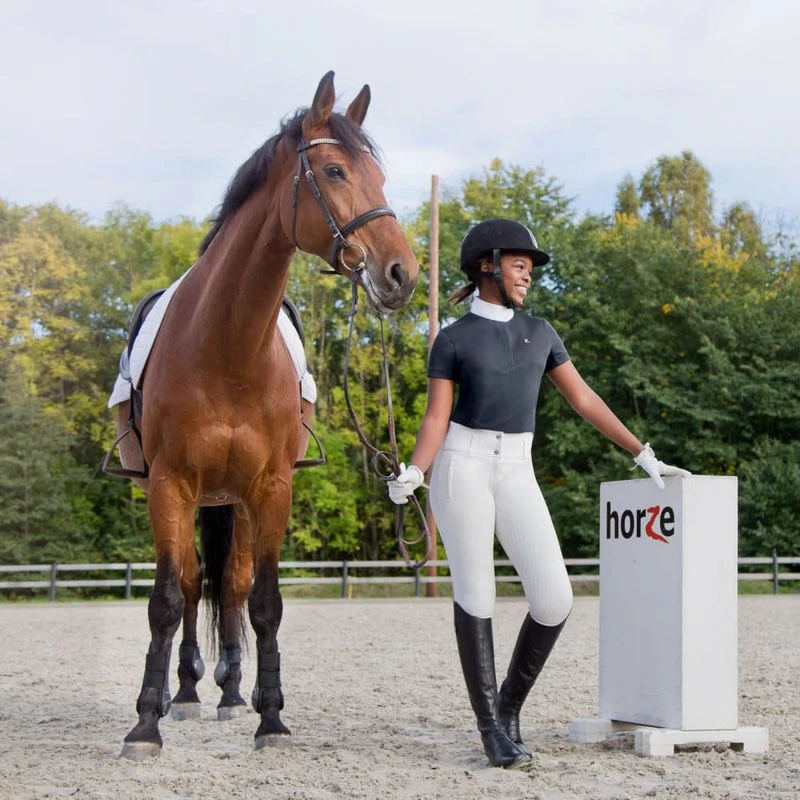 Horze Women's Blaire Short Sleeved Sun Show Shirt - Dark Navy 4 Horze Women's Blaire Short Sleeved Sun Show Shirt - Dark Navy - Image 2