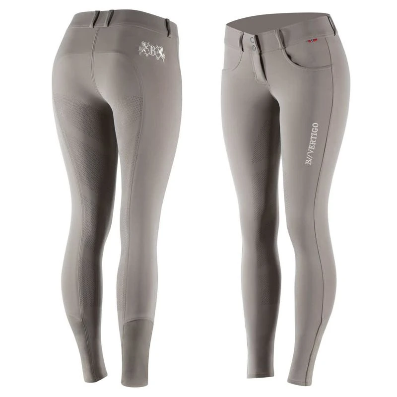 B Vertigo Women's Meghan Silicone Full Seat Breeches - Taupe Grey 3 B Vertigo Women's Meghan Silicone Full Seat Breeches - Taupe Grey