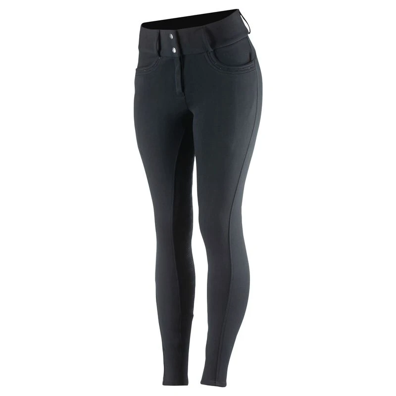 Horze Women's Mia Thermo Silicone Full Seat Breeches - Black 8 Horze Women's Mia Thermo Silicone Full Seat Breeches - Black - Image 6