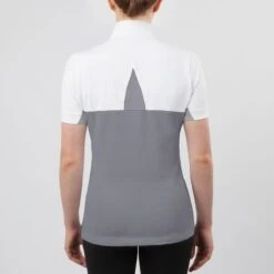 Irideon Women's Ciara Short Sleeve IceFil Show Shirt - White/Dove Grey -Best Equestrian Supplies 398542 800 800