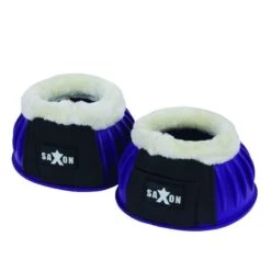 Saxon Fleece Trim Rubber Bell Boots - Navy/White