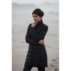 Alessandro Albanese Women's Insula Quilted Long Coat - Black -Best Equestrian Supplies 421150 800 800