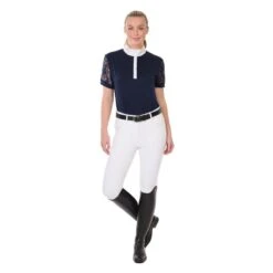 Ovation Women's Elegance Lace Show Shirt - Navy -Best Equestrian Supplies 421279 800 800