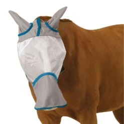 Ovation Super Fly Mask W/Nose - Grey/Teal