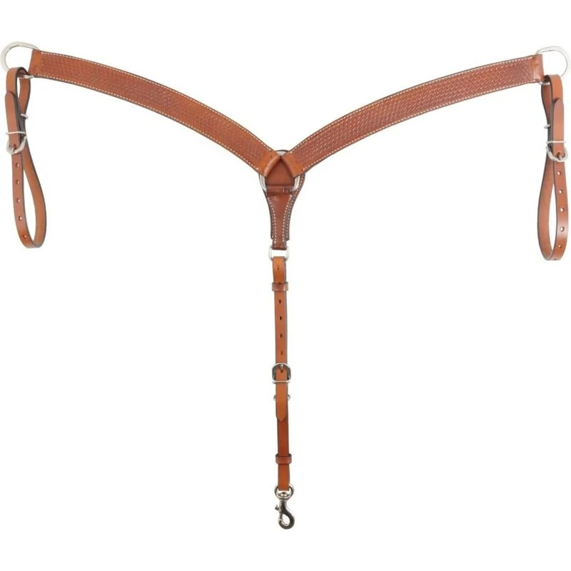 Western Rawhide Country Legend Basket Tooling Breastcollar - Chestnut 3 Western Rawhide Country Legend Basket Tooling Breastcollar - Chestnut