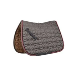 Roma Ecole Star Quilt Close Contact Saddle Pad - Grey/Pink/Black
