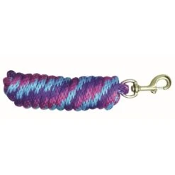 Western Rawhide 10' Poly Lead W/Solid BrassBolt Snap - Fuchsia/Purple/Turquoise