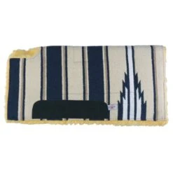 Western Rawhide Navajo Fleece Western Saddle Pad - Beige/Navy/Grey/White