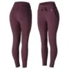 Horze Women's Elinor Cotton Stretch Riding Tights - Eggplant Dark Purple