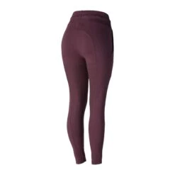 Horze Women's Elinor Cotton Stretch Riding Tights - Eggplant Dark Purple -Best Equestrian Supplies 452567 800 800