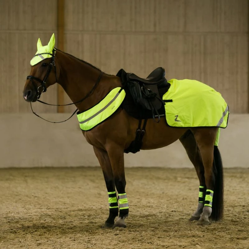 Horze Reflective Riding Blanket - Yellow 5 Horze Reflective Riding Blanket - Yellow - Image 3