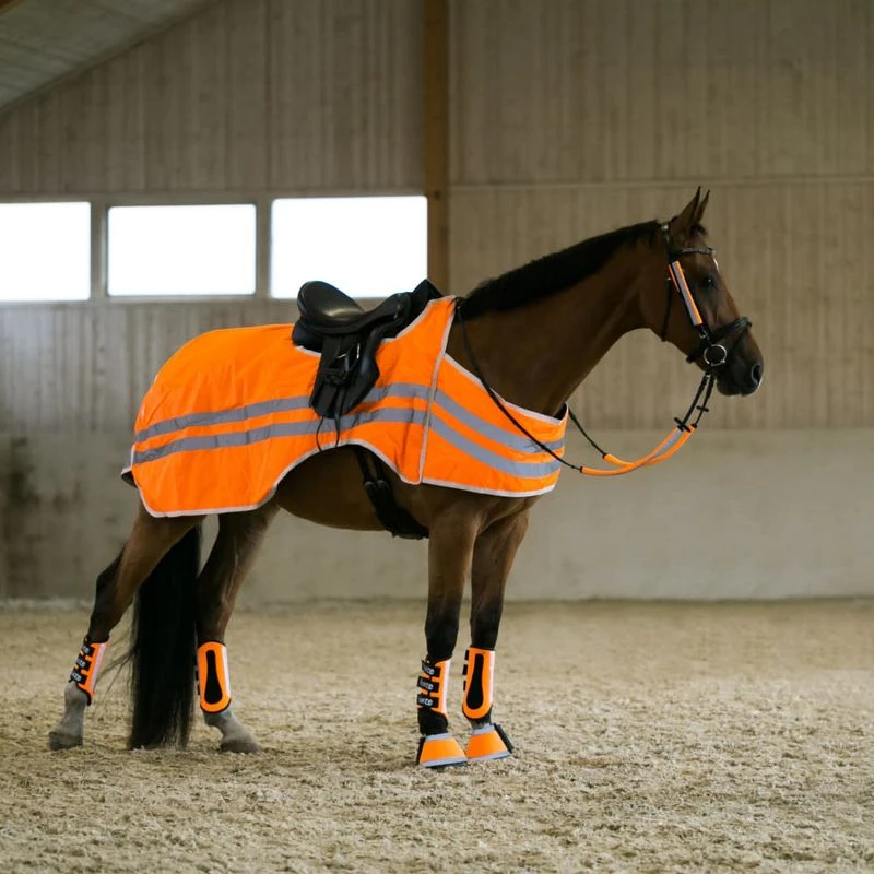 Horze Reflective Wrap Riding Sheet - Orange 5 Horze Reflective Wrap Riding Sheet - Orange - Image 3