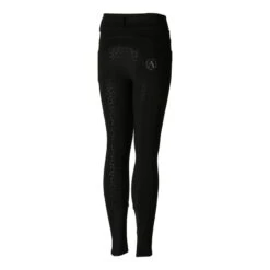 Horze Kids' Tara High Waist Full Seat Breeches - Black -Best Equestrian Supplies 476307 800 800