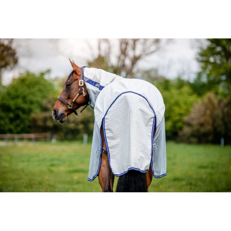 Amigo Airflow Fly Sheet - Blue Check/Atlantic Blue/Ivory 4 Amigo Airflow Fly Sheet - Blue Check/Atlantic Blue/Ivory - Image 2