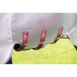 Rambo Protector W/Disc Front - Oatmeal/Cherry/Peach/Blue 8 Rambo Protector W/Disc Front - Oatmeal/Cherry/Peach/Blue -Best Equestrian Supplies 488391 800 800