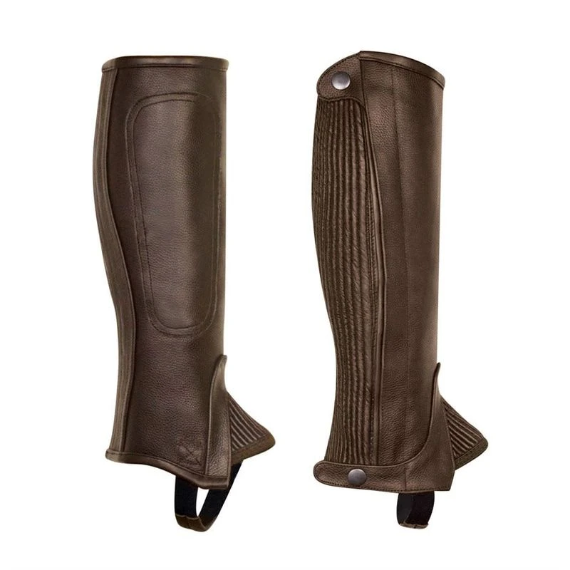 Perri's Professional Calfskin Zipper Half Chaps - Brown 3 Perri's Professional Calfskin Zipper Half Chaps - Brown