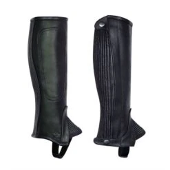Perri's Kids' Professional Calfskin Zipper Half Chaps - Black