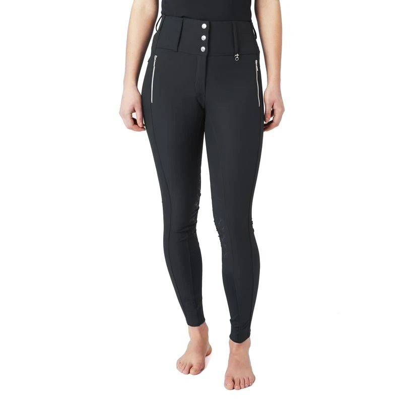 Horze Women's Andrea Slimming Knee Patch Breeches - Dark Navy 5 Horze Women's Andrea Slimming Knee Patch Breeches - Dark Navy - Image 3