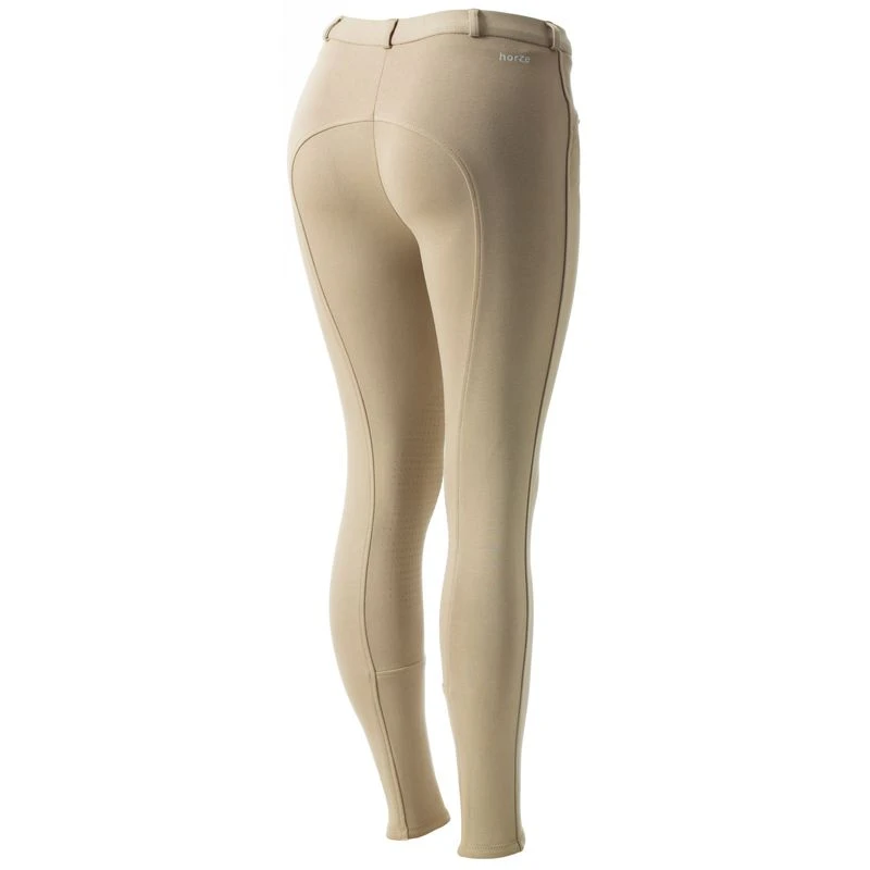 Horze Women's Active Knee Patch Breeches - Tan 5 Horze Women's Active Knee Patch Breeches - Tan - Image 3