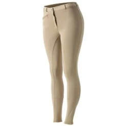 Horze Women's Active Knee Patch Breeches - Tan 10 Horze Women's Active Knee Patch Breeches - Tan -Best Equestrian Supplies 531257 800 800