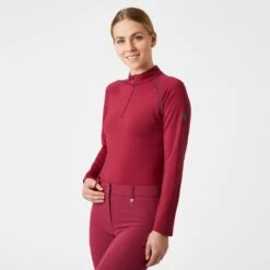 Horze Women's Mia Long Sleeved Training Shirt - Anemone Dark Pink -Best Equestrian Supplies 531813 800 800