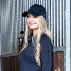 Horze Women's Cap W/Crystal Detailing - Dark Navy -Best Equestrian Supplies 534046 800 800