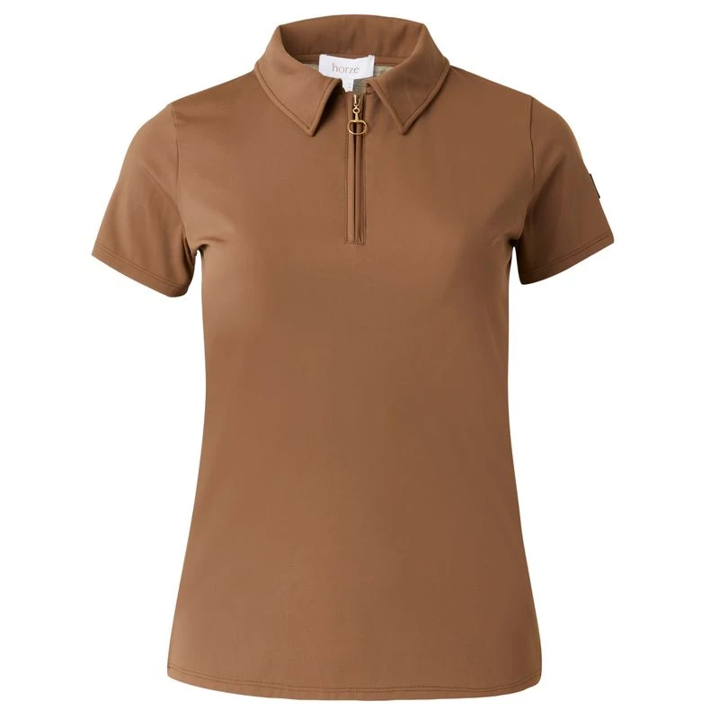 Horze Women's Sagira Breathable Quick Dry Training Shirt - Bison Dark Brown 3 Horze Women's Sagira Breathable Quick Dry Training Shirt - Bison Dark Brown