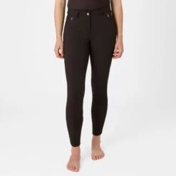 Horze Women's Kaitlin Knee Patch Breeches - After Dark Brown -Best Equestrian Supplies 543664 800 800