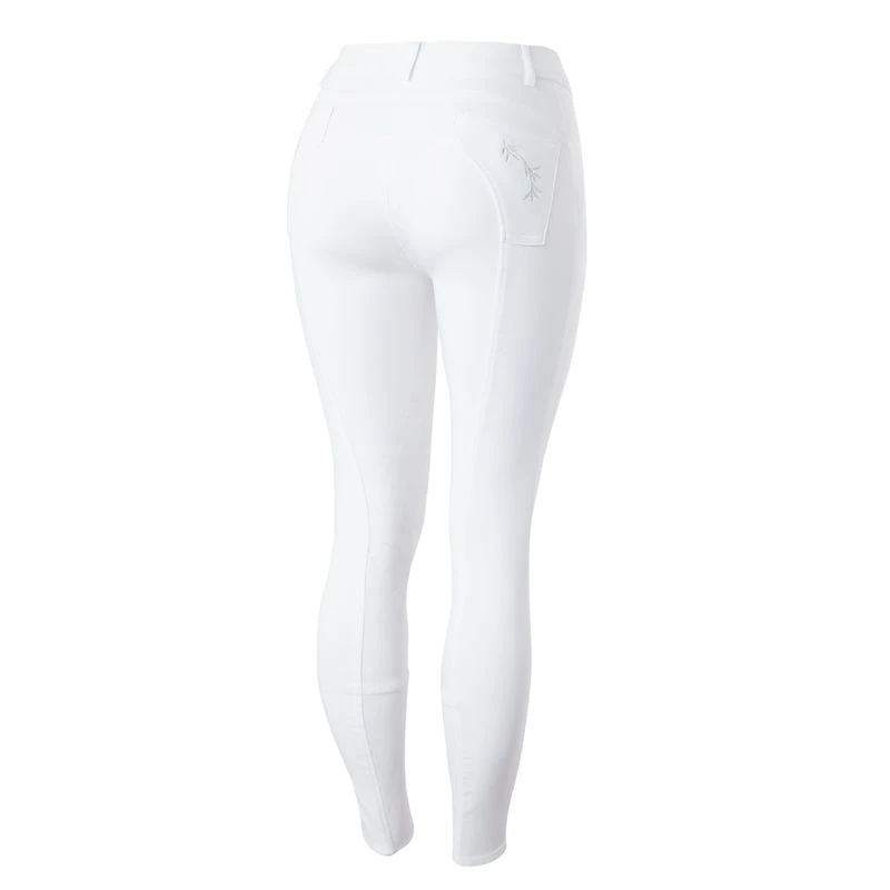 Horze Women's Kaitlin Knee Patch Breeches - White 3 Horze Women's Kaitlin Knee Patch Breeches - White