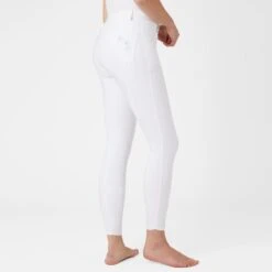 Horze Women's Kaitlin Knee Patch Breeches - White 10 Horze Women's Kaitlin Knee Patch Breeches - White -Best Equestrian Supplies 543723 800 800