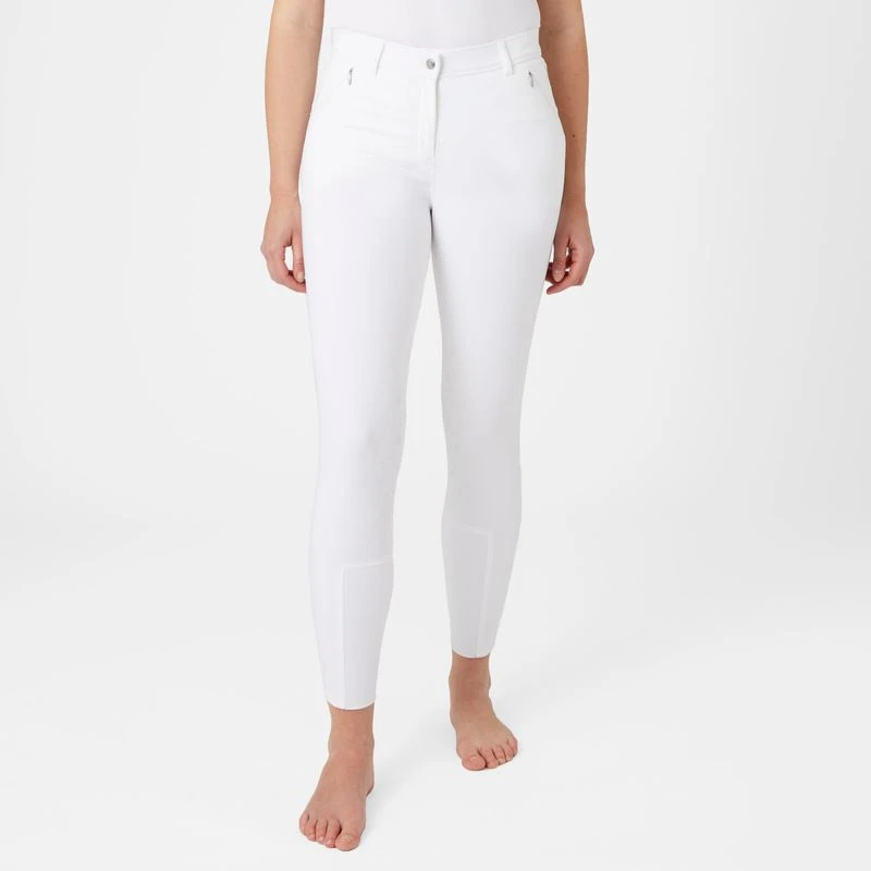 Horze Women's Kaitlin Knee Patch Breeches - White 7 Horze Women's Kaitlin Knee Patch Breeches - White - Image 5