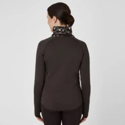 Horze Women's Kaitlin Turtleneck Sweater W/ Flower Design - After Dark Brown -Best Equestrian Supplies 544262 800 800