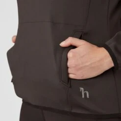 Horze Women's Kaitlin Turtleneck Sweater W/ Flower Design - After Dark Brown -Best Equestrian Supplies 544263 800 800