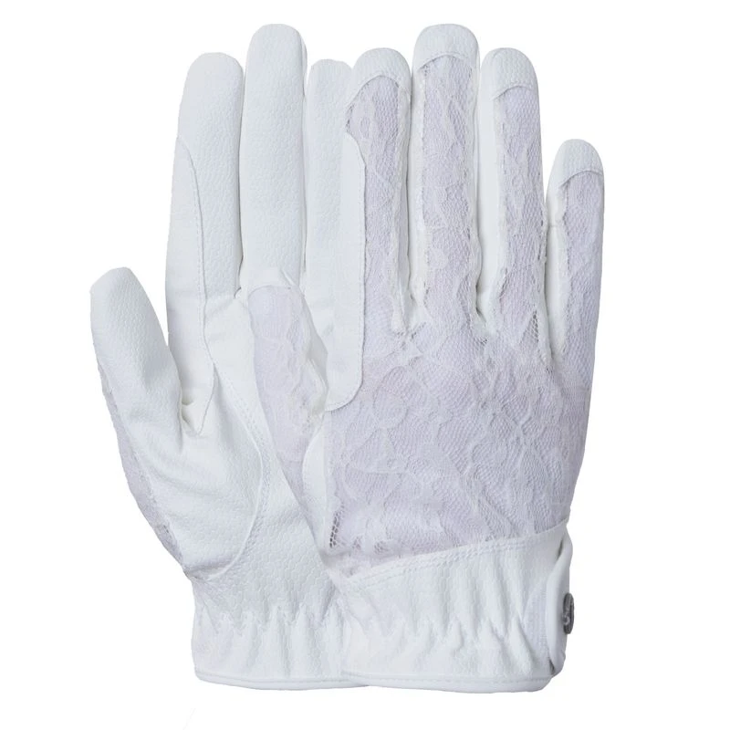 B Vertigo Women's Cooling Lace Riding Gloves - White 3 B Vertigo Women's Cooling Lace Riding Gloves - White