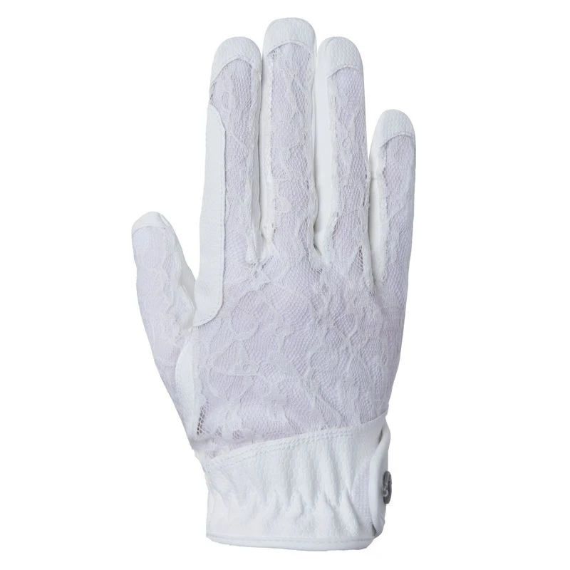 B Vertigo Women's Cooling Lace Riding Gloves - White 6 B Vertigo Women's Cooling Lace Riding Gloves - White - Image 4