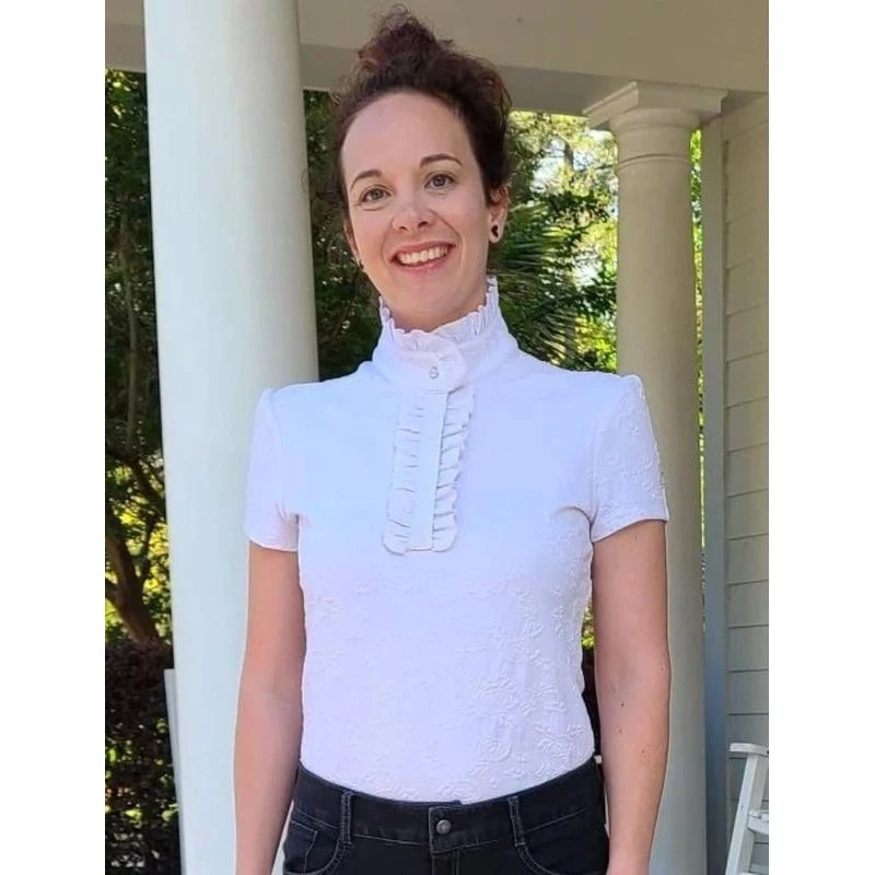 FITS Women's Ruffles II Show Shirt - White 3 FITS Women's Ruffles II Show Shirt - White