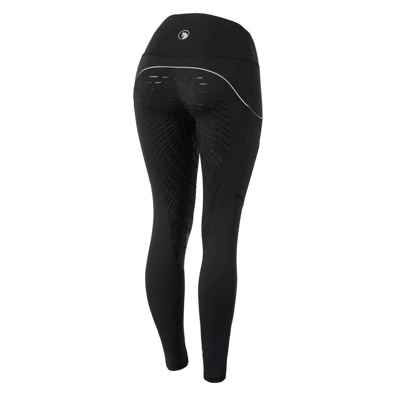 Horze Women's Nicki Breathable Technical Full Seat Tights - Black 3 Horze Women's Nicki Breathable Technical Full Seat Tights - Black