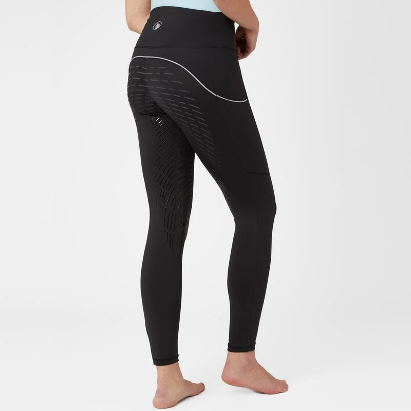 Horze Women's Nicki Breathable Technical Full Seat Tights - Black 5 Horze Women's Nicki Breathable Technical Full Seat Tights - Black - Image 3