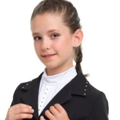 Cavalliera Kids' I Love Crystals Show Jacket - Black/Rose Gold 10 Cavalliera Kids' I Love Crystals Show Jacket - Black/Rose Gold -Best Equestrian Supplies 558656 800 800