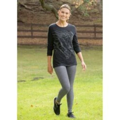 EQL Women's Windy Horse Long Sleeve T-Shirt - Black -Best Equestrian Supplies 581895 800 800