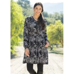 EQL Women's Ecovero Boheme Tunic Dress - Black Patchwork Paisley -Best Equestrian Supplies 582617 800 800