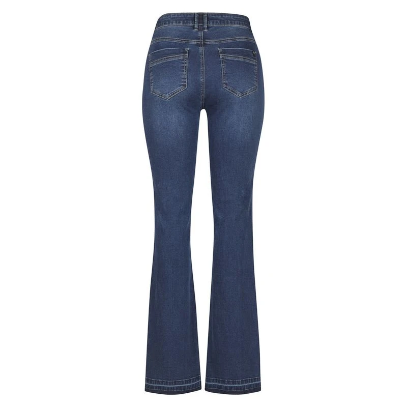 EQL Women's In Motion Bootcut Jean W/Raw Hem - Midnight Wash 4 EQL Women's In Motion Bootcut Jean W/Raw Hem - Midnight Wash - Image 2