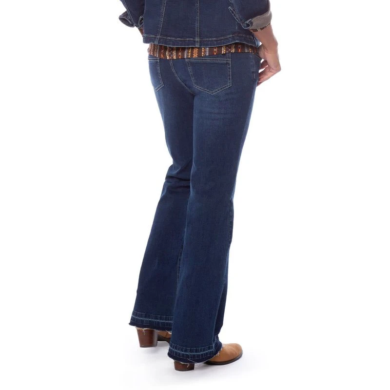 EQL Women's In Motion Bootcut Jean W/Raw Hem - Midnight Wash 6 EQL Women's In Motion Bootcut Jean W/Raw Hem - Midnight Wash - Image 4