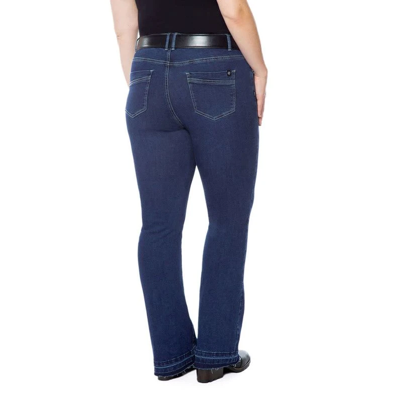 EQL Women's In Motion Bootcut Jean W/Raw Hem - Midnight Wash 8 EQL Women's In Motion Bootcut Jean W/Raw Hem - Midnight Wash - Image 6